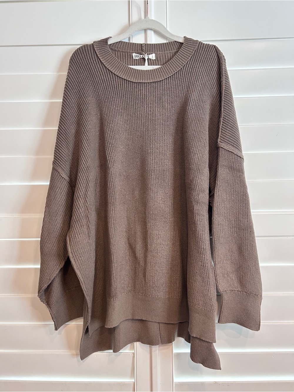 Grace Karin Oversized Sweater Brown Size 2XL